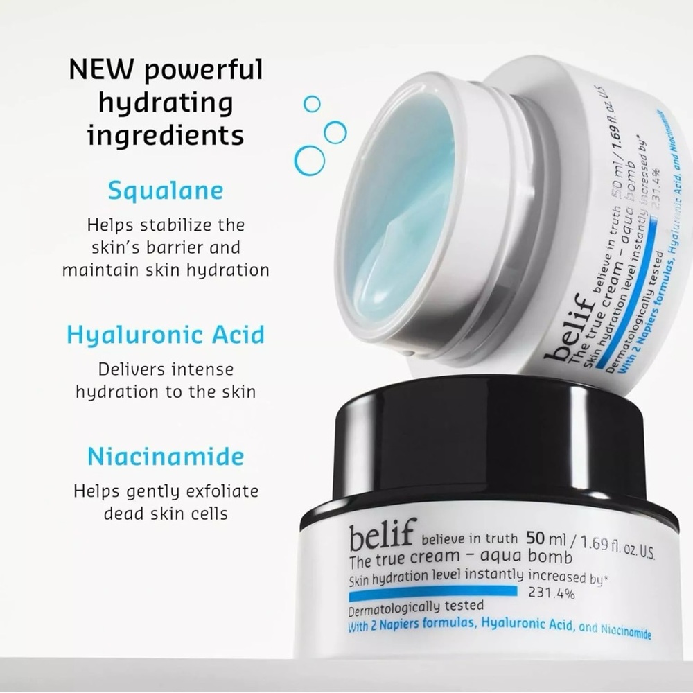NIB BELIF The True Cream 1.01oz Aqua Bomb Increased Hydration 70% Sealed In Box - Picture 10 of 14